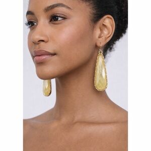 (NWT) PREMIER DESIGNS • Gold/Yellow Shimmery Long Teardrop Earrings